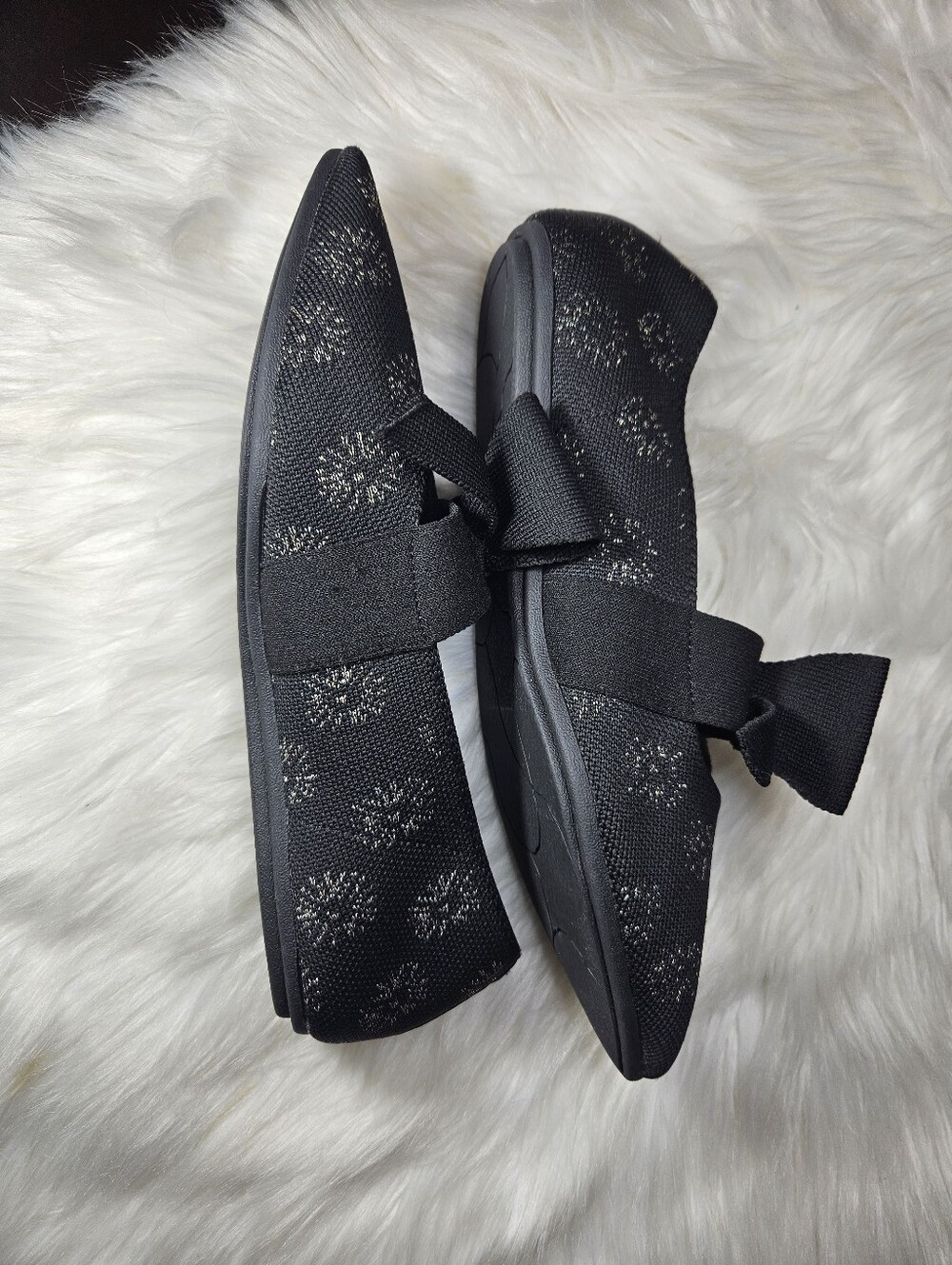 Skechers Cleo Black Point Washable Knit Flats with  Sparkle For Women's - Picture 5 of 13
